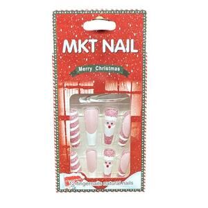 Press On Nail Kit Pink Santa